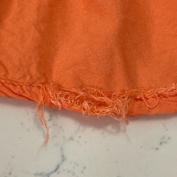 FREE PEOPLE "Antoinette" Deep V Sleeveless Baby Doll Boho Mini Dress, Orange - L - Picture 11 of 12